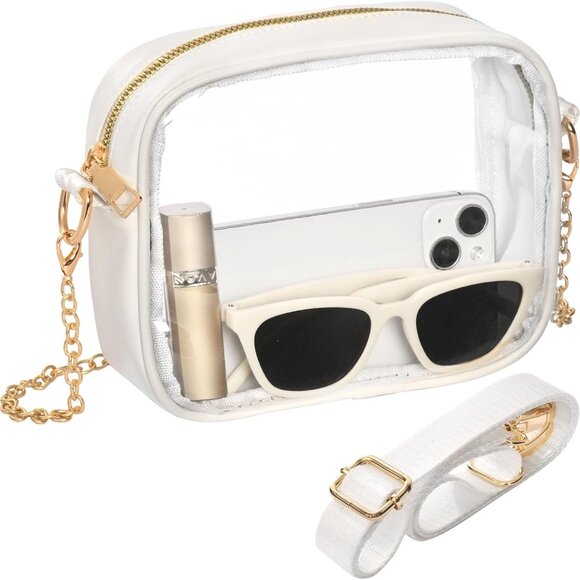 Clear Crossbody Bag Women Small Stadium Approved Purse for Events and Concerts - Picture 1 of 8